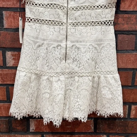 Saylor Shanice Ruffle-Sleeve Back-Cutout Lace Romper - Picture 11 of 16